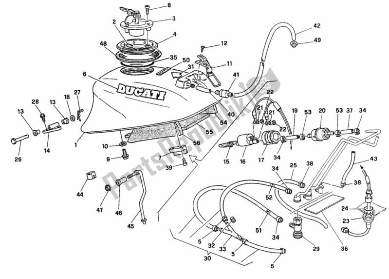 Todas las partes para Depósito De Combustible de Ducati Supersport 900 SS USA 1993